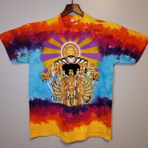 NWOT Jimi Hendrix Axis Bold As Love Tie-Dye SS Shirt Large Authentic Liquid Blue